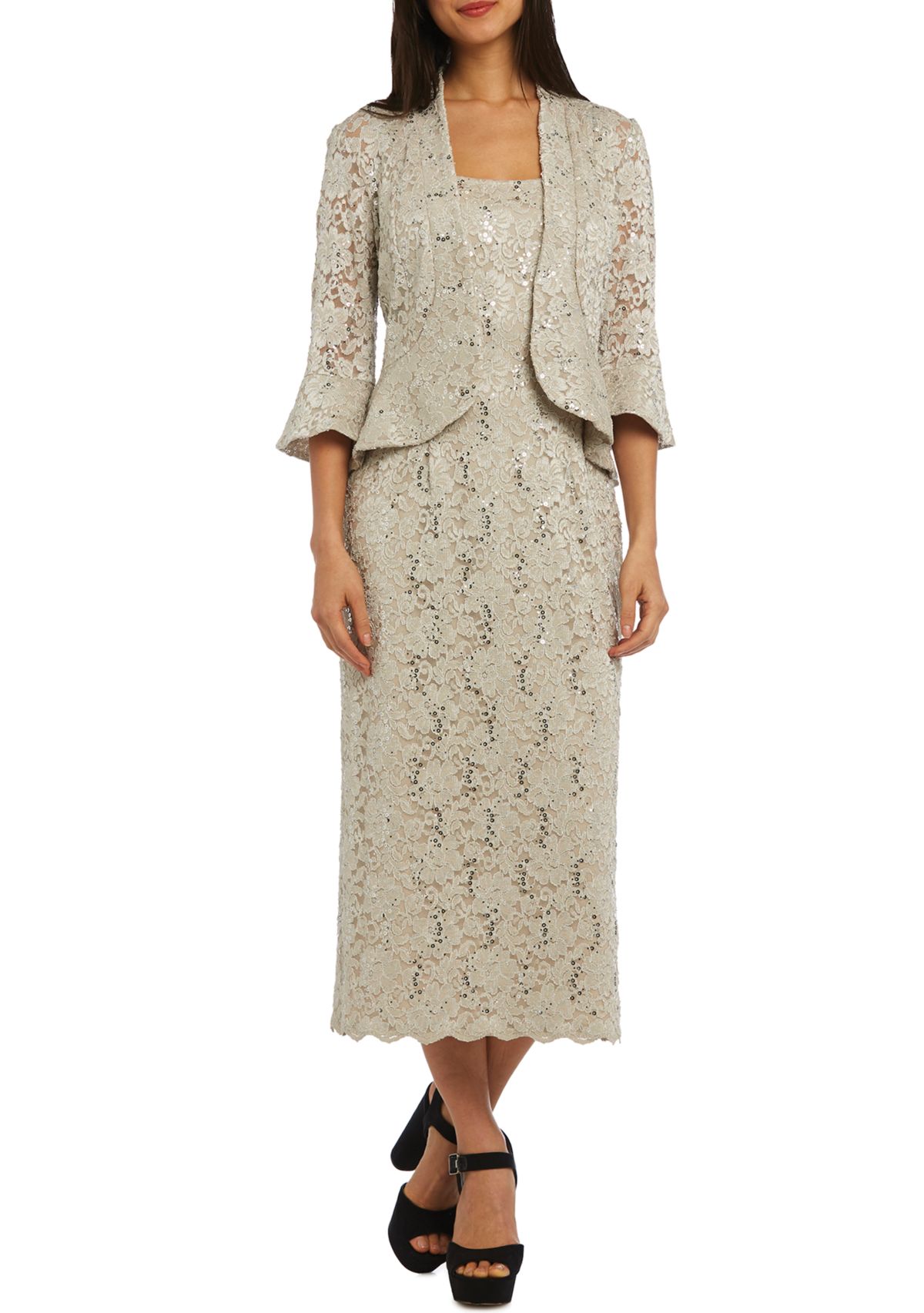 LONG GLITTER LACE WITH SCALLOP DETAIL