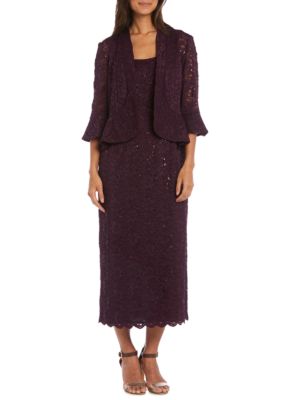 R & M Richards Long Lace Jacket Dress | belk