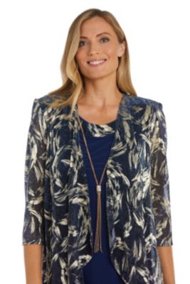 2Pc Foil Print Festival And Ity Jacket Dress