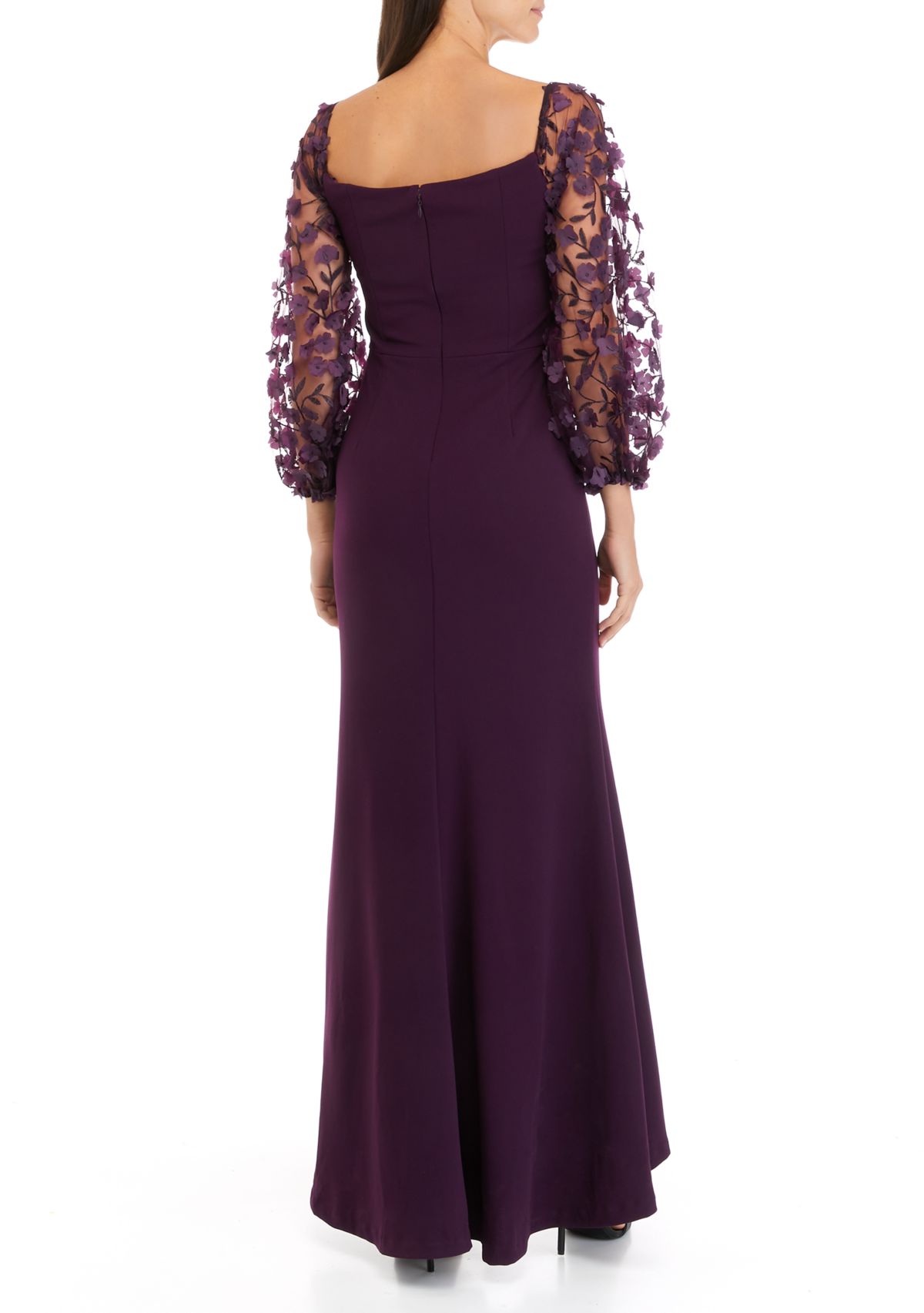 Womens 3D Flower Sleeve Gown