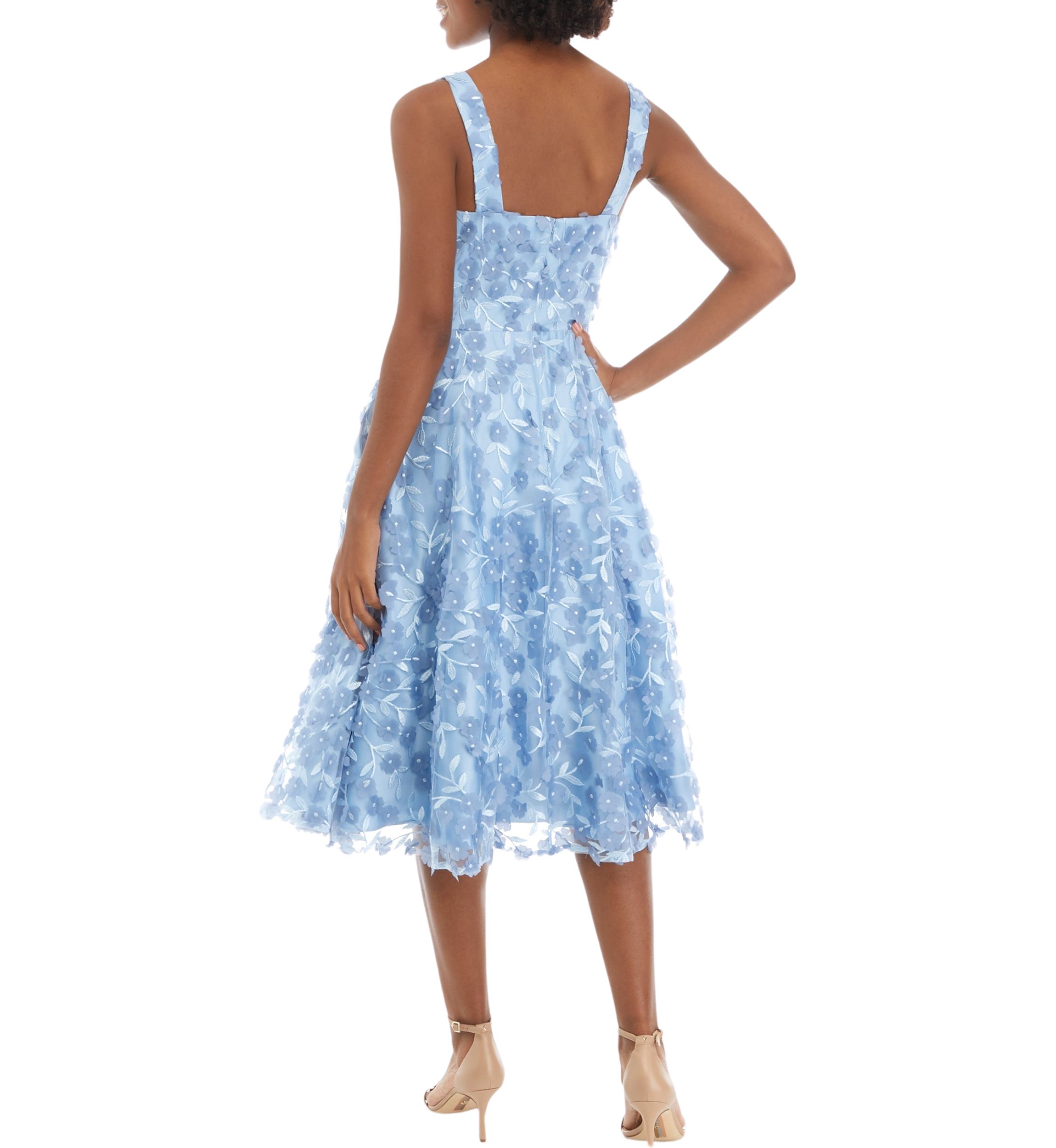 Womens Sleeveless Floral Fit and Flare Dress