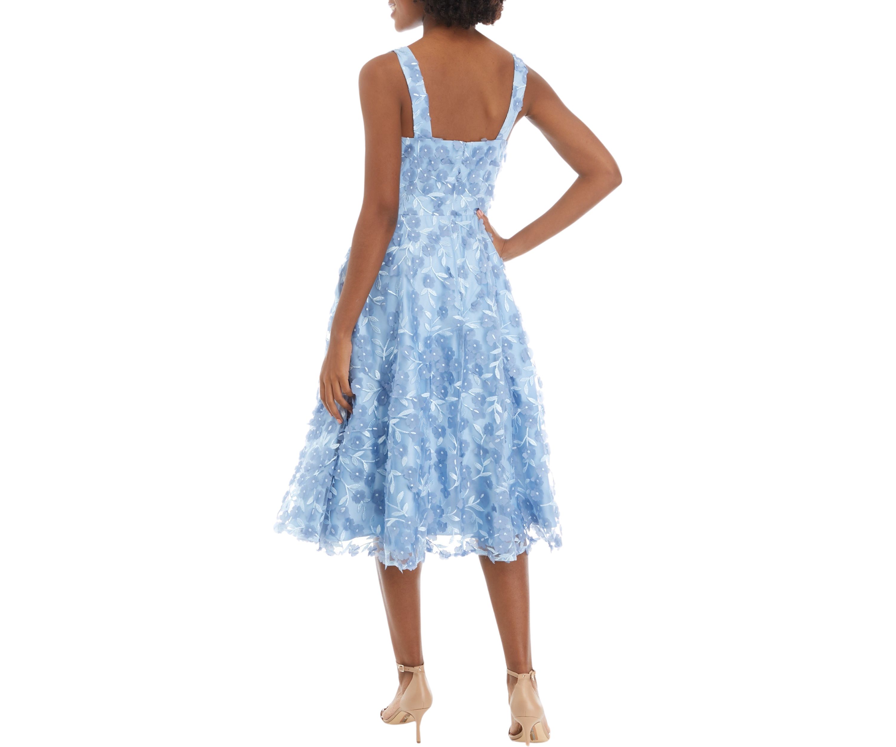 Womens Sleeveless Floral Fit and Flare Dress