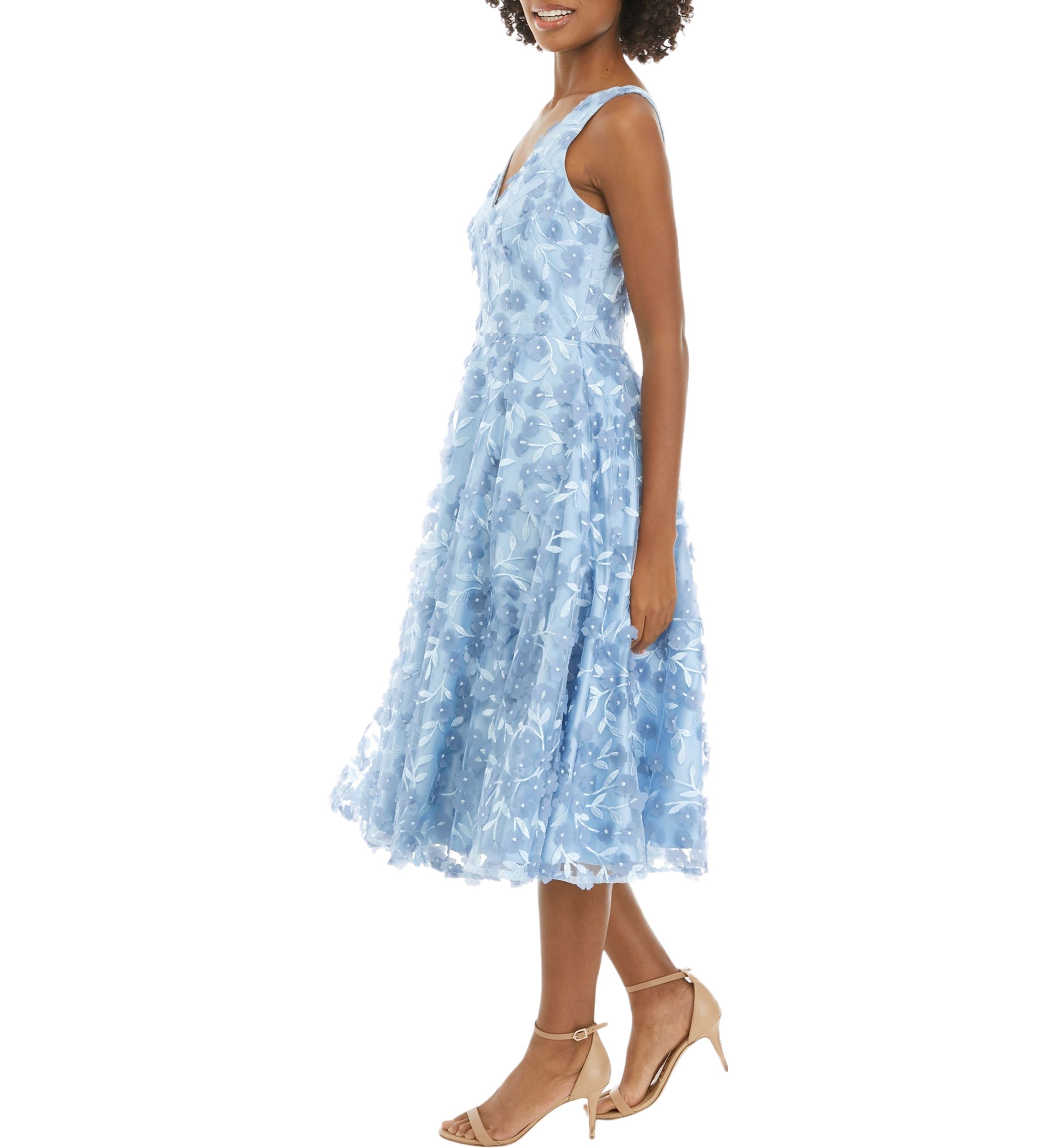 Womens Sleeveless Floral Fit and Flare Dress
