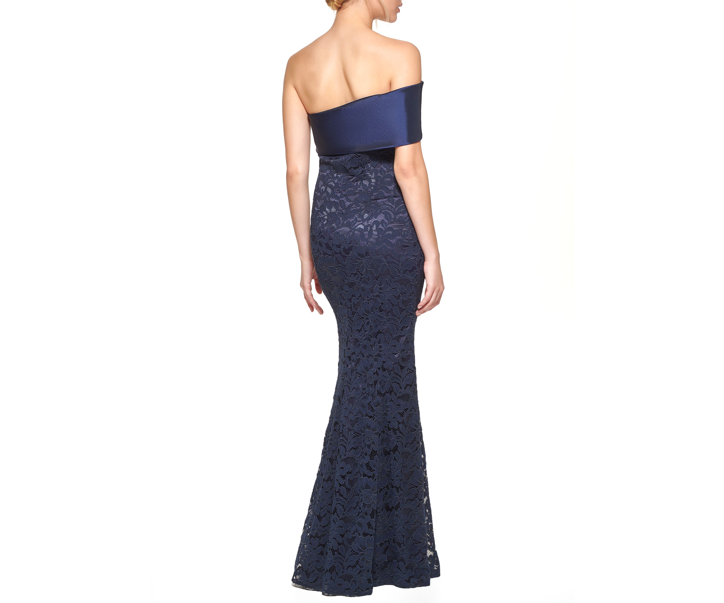Womens One Shoulder Solid Velvet Gown 