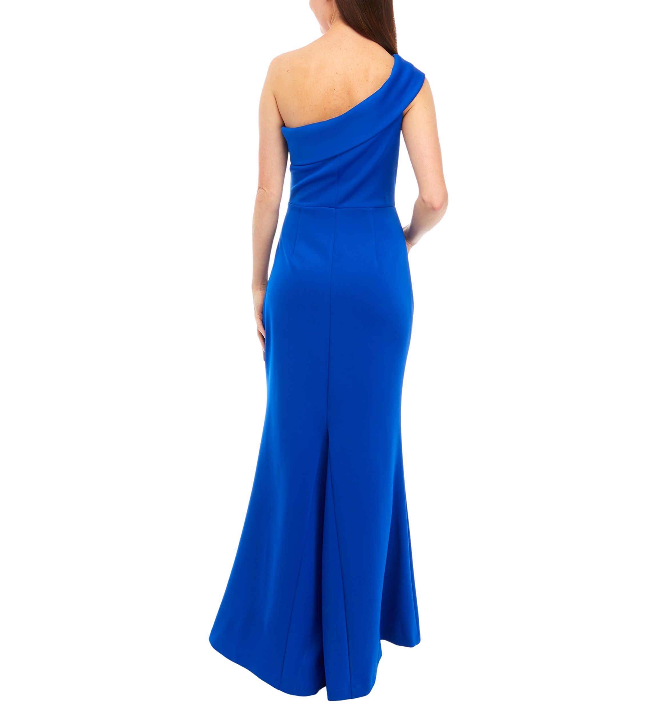 One Shoulder Long Dress with Side Tucks