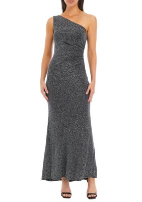 Eliza J Women s One Shoulder Ruched Solid Gown belk