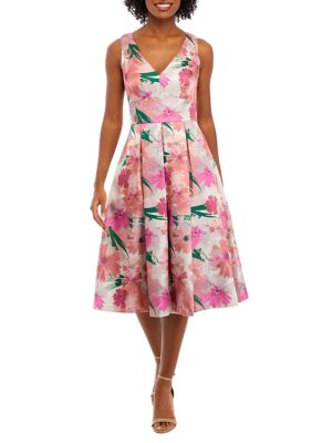 Eliza J Women's Jacquard Fit and Flare Midi Dress | belk
