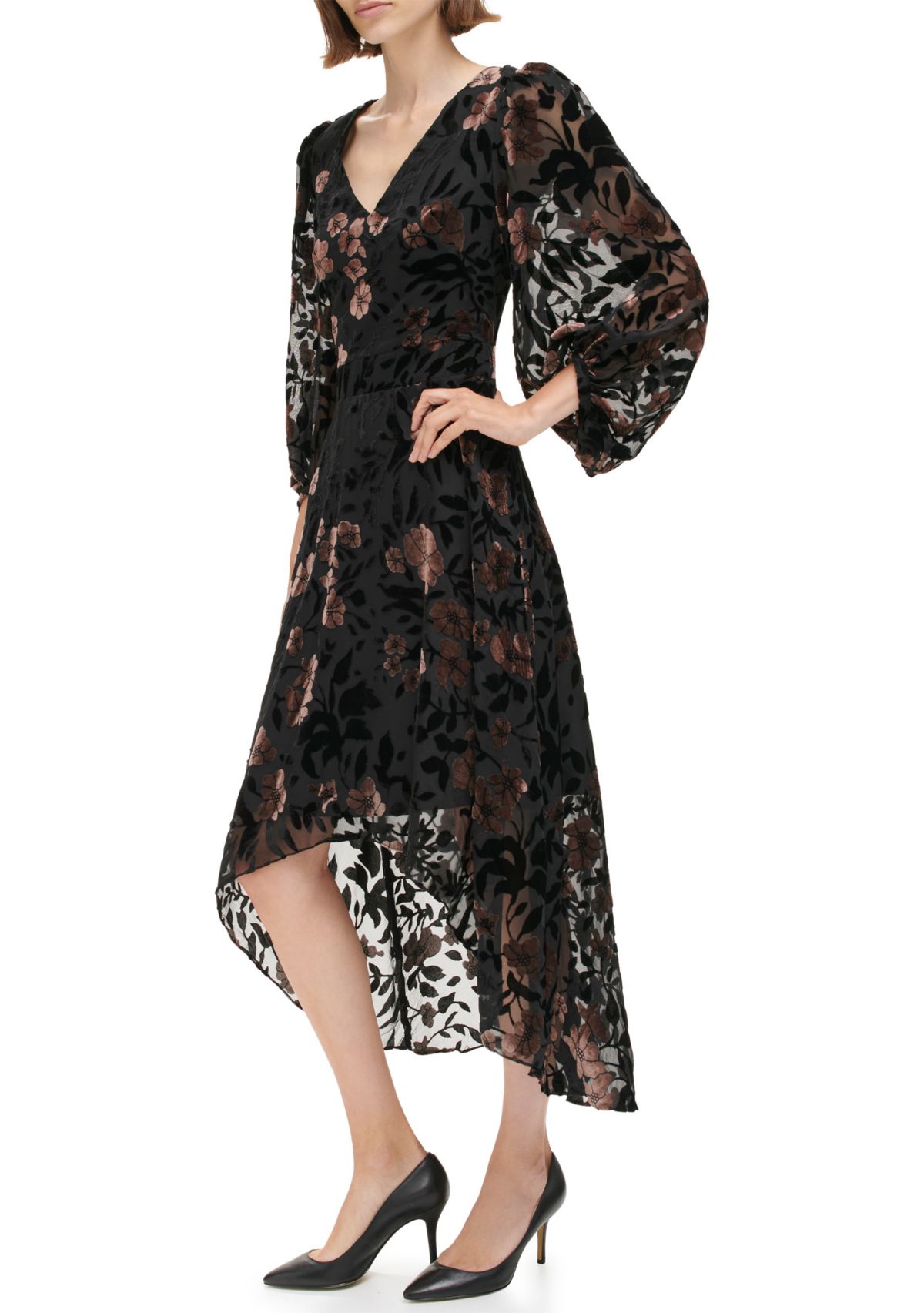 Eliza J Women's Tie Waist Printed Fit and Flare Dress | Belk