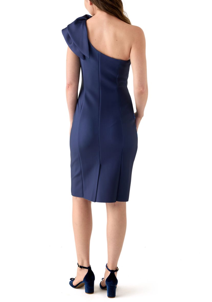 Womens Floral Print Scuba Sheath Dress