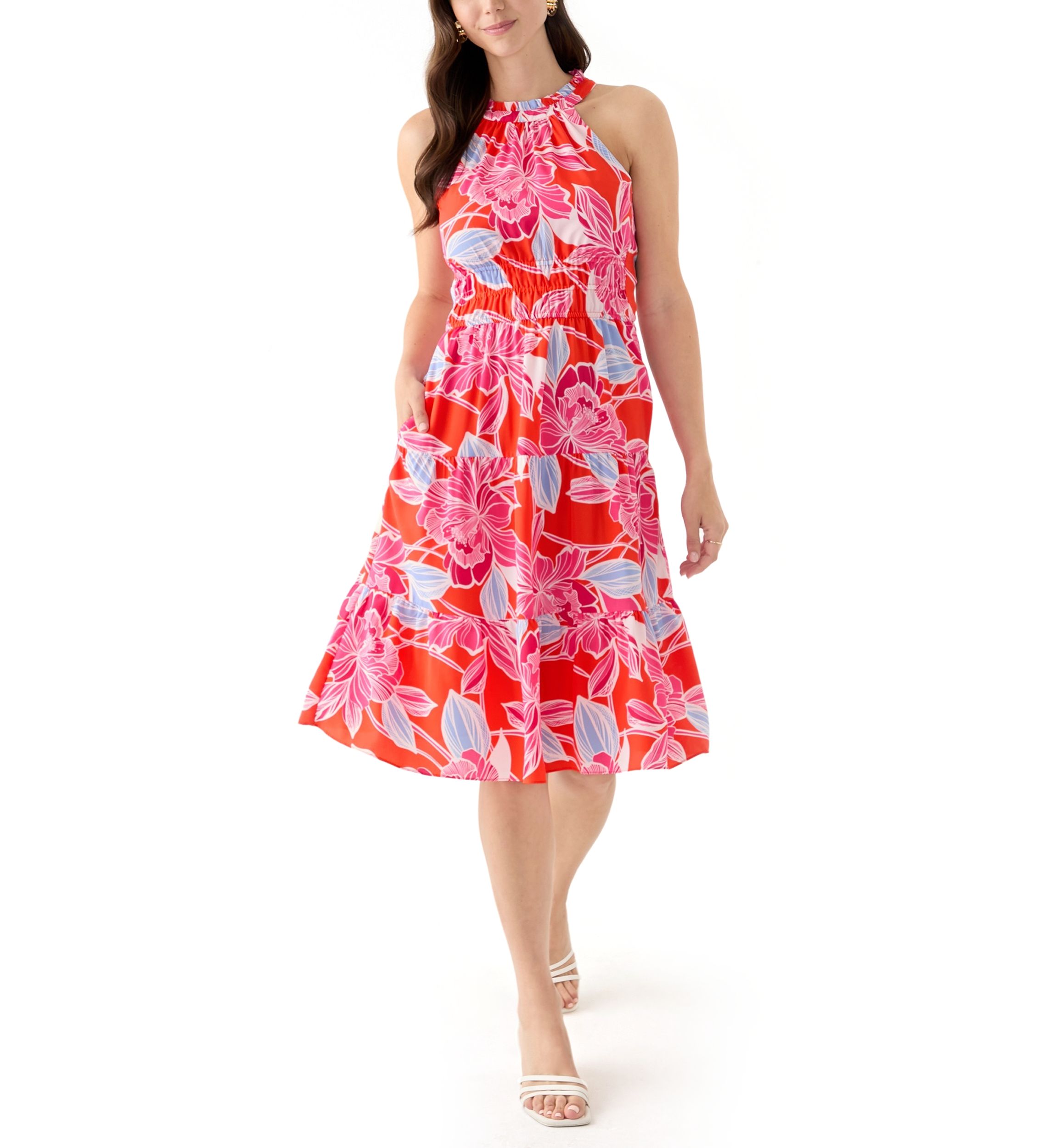 Eliza J Women's Sleeveless Halter Floral Dress | Belk