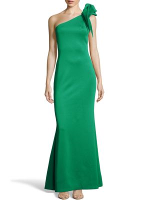 Betsy & Adam Bow Shoulder Gown | belk