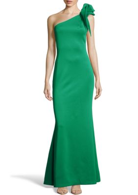 Betsy & Adam Bow Shoulder Gown