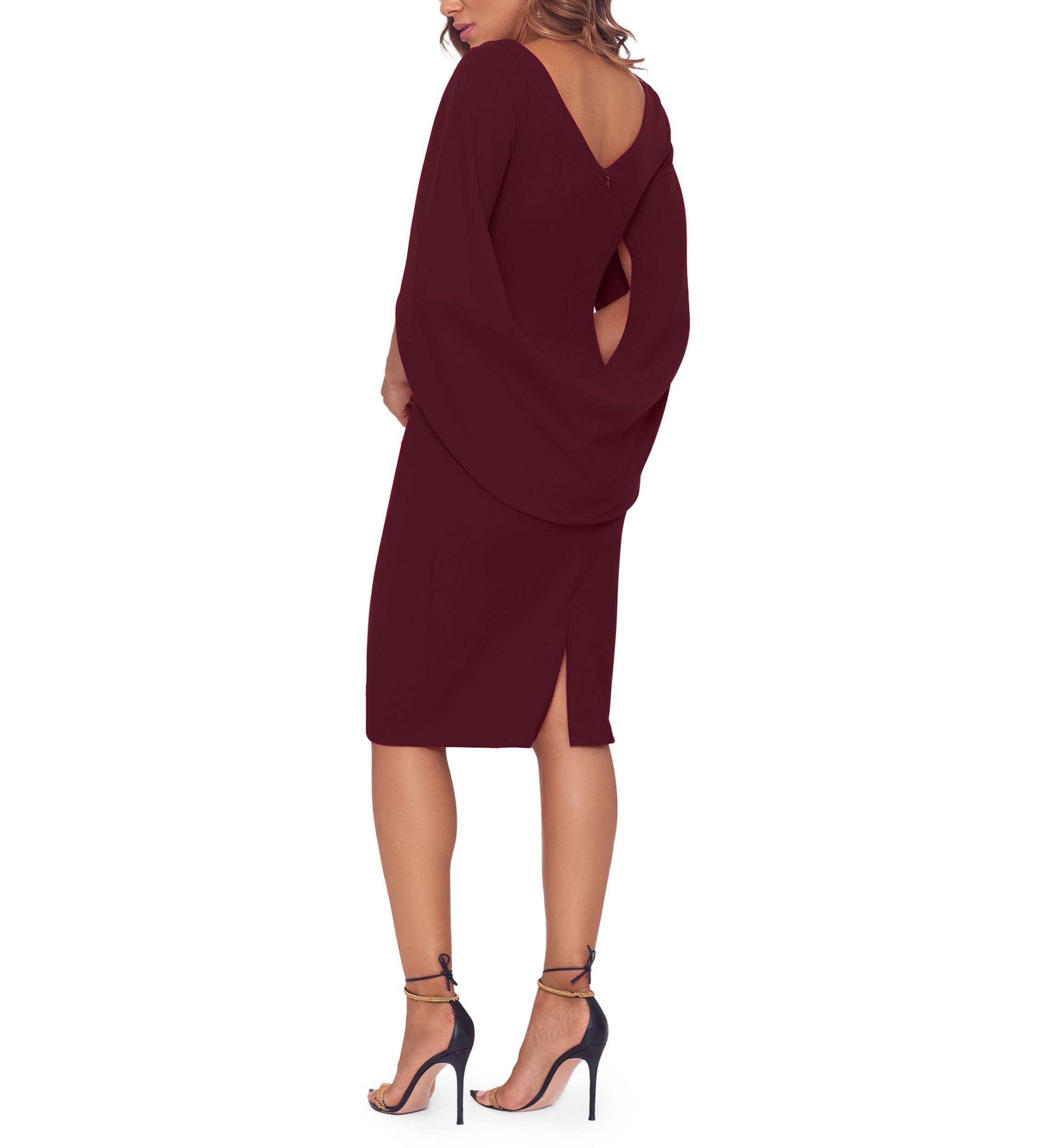 cocktail denim dress Sweet Looking Long Sleeve Mini lx-WDRS547 back vibe Princess Dress For Women Color:REEF MULTI