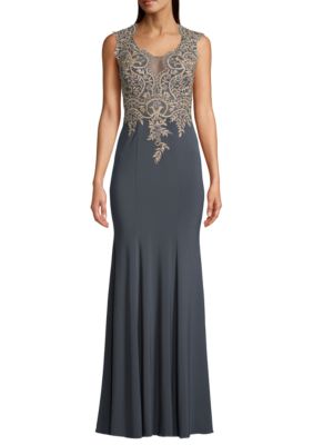 betsy and adam embroidered gown
