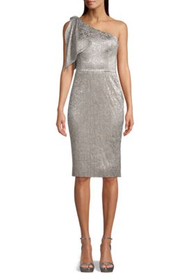 Betsy & Adam One Shoulder Shimmer Cocktail Dress | belk