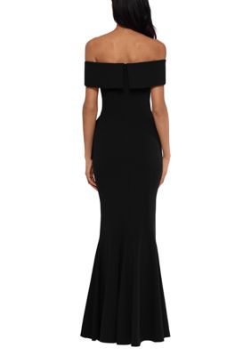 Women's Off the Shoulder Side Ruffle Gown