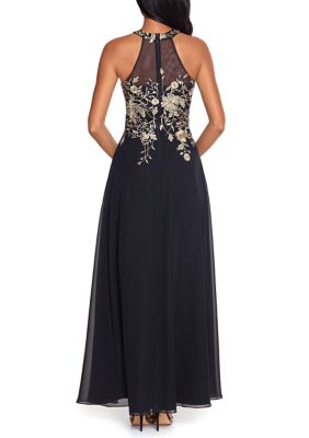 Women's Embroidered Halter Gown