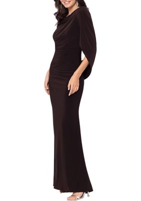 Women's Knit Drape Back Long Gown