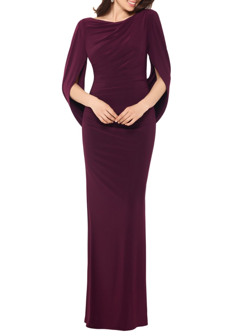 Womens Knit Drape Back Long Gown