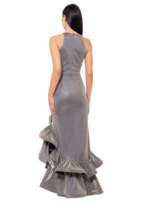 Women's Sleeveless Glitter Solid Sheath Dress