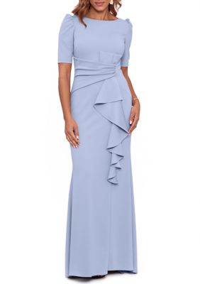 Betsy & Adam Gathered Shoulder Gown | belk