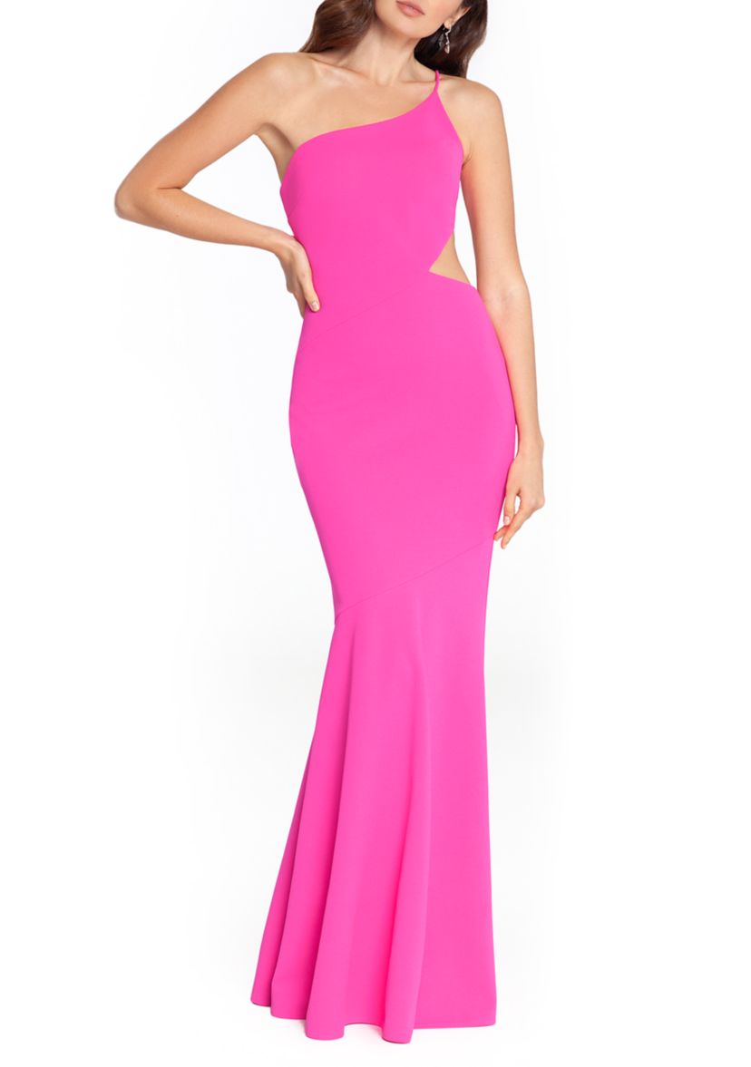Womens Side Cutout One Shoulder Gown