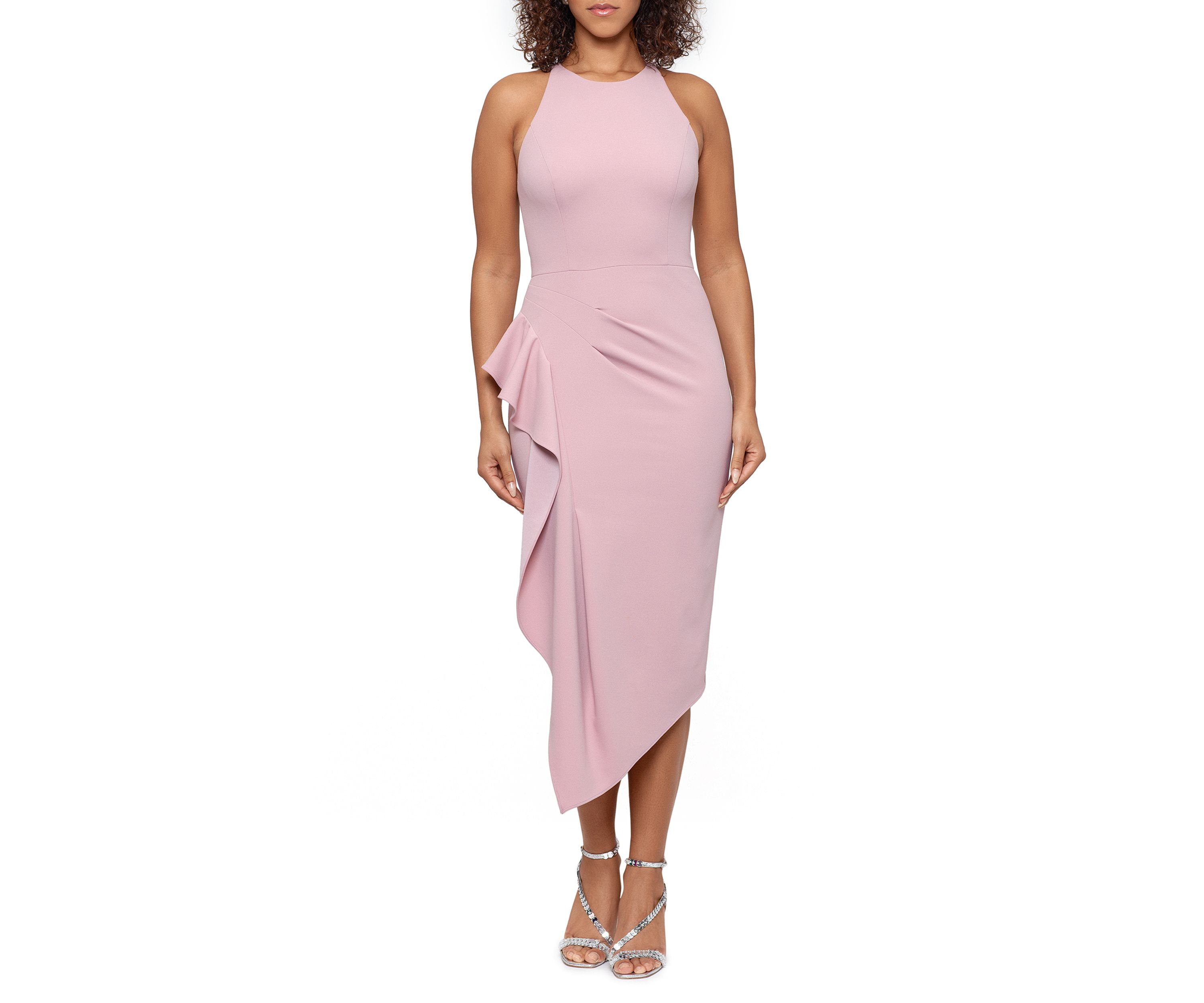 Halter Neck Side Ruched Sheath Dress 
