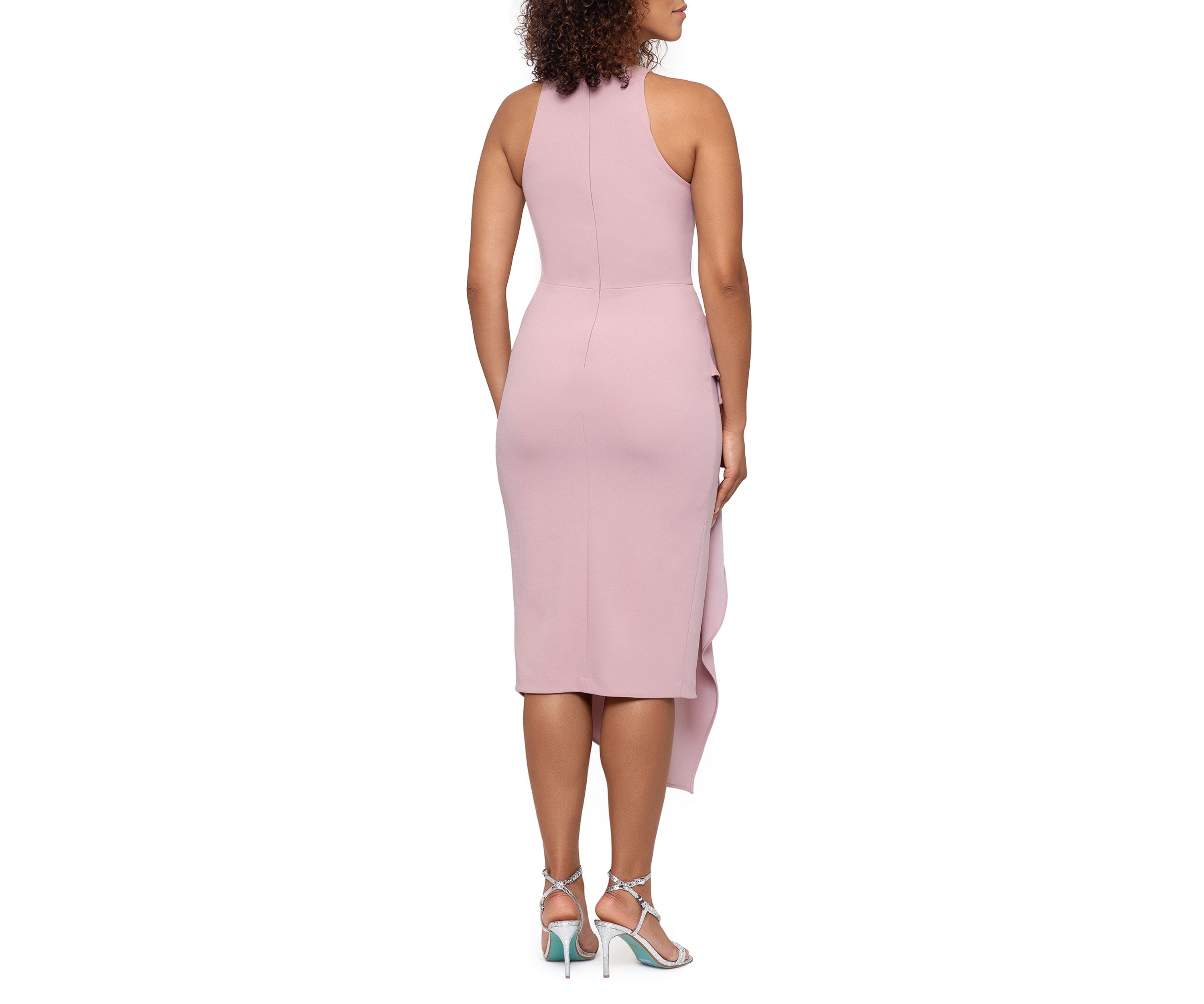 Halter Neck Side Ruched Sheath Dress 