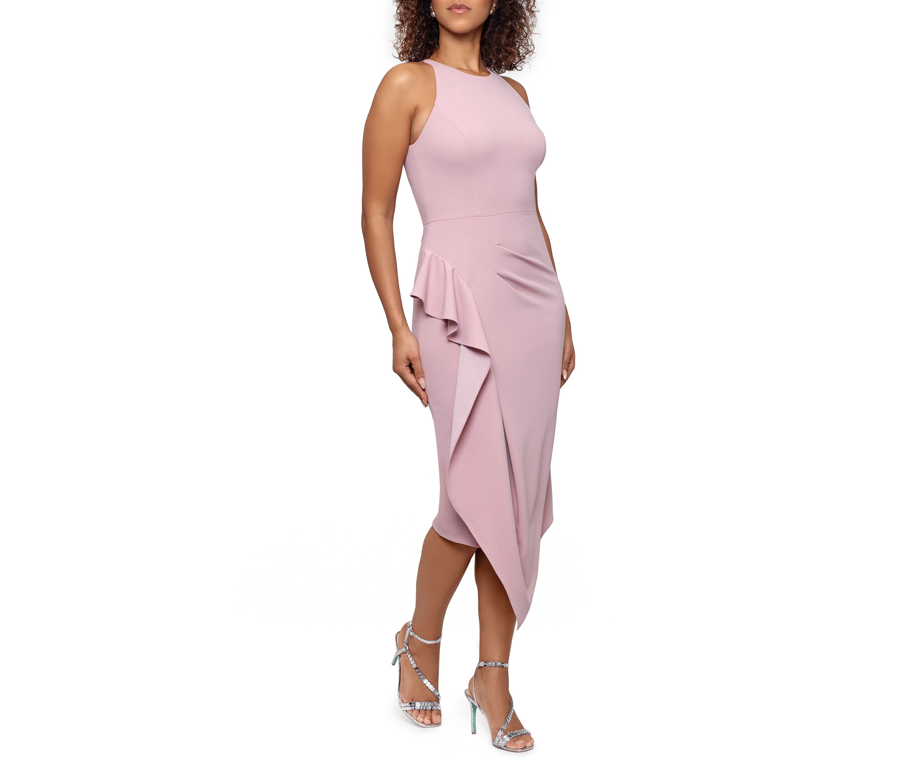 Halter Neck Side Ruched Sheath Dress 
