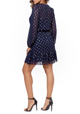 Women's Foil Dot Fit and Flare Dress