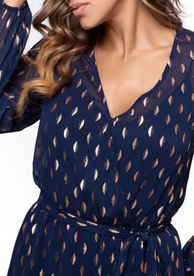 Women's Foil Dot Fit and Flare Dress