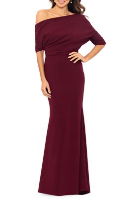 3/4 Sleeve Sleepshirt Off-the-Shoulder Gown