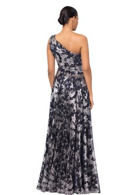 Betsy Adam Women s Sleeveless Floral One Shoulder Gown belk