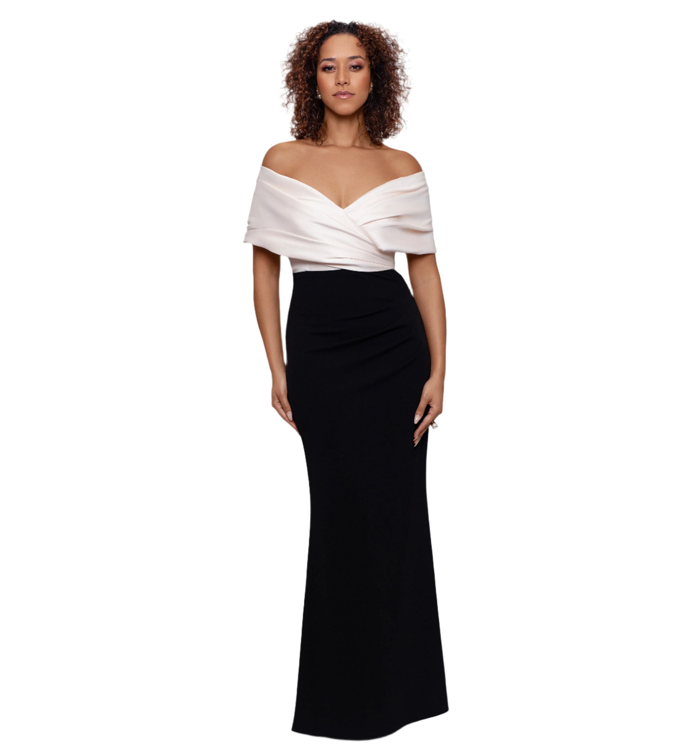 Womens Sleeveless Off the Shoulder Solid Gown
