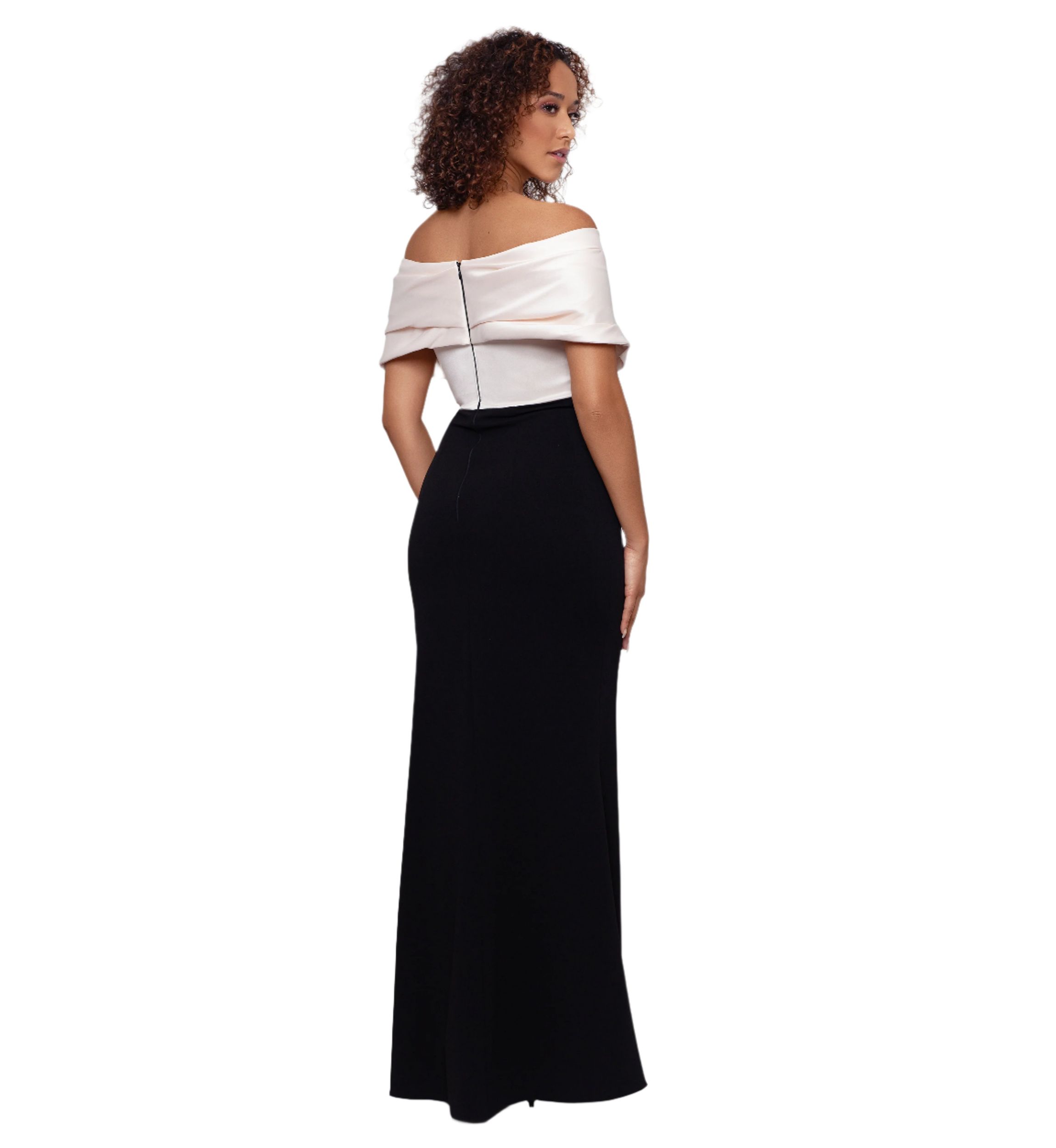 Womens Sleeveless Off the Shoulder Solid Gown