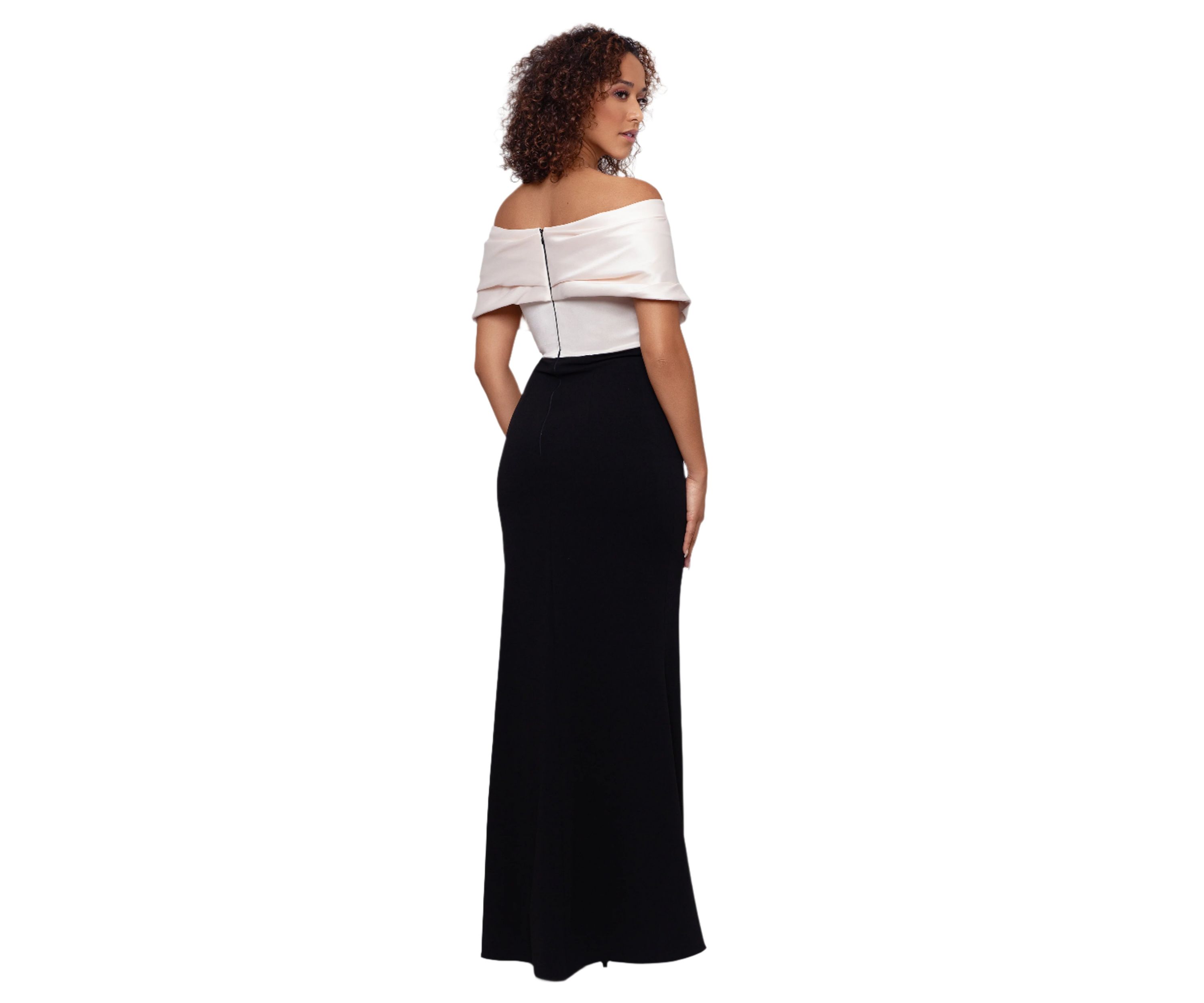 Womens Sleeveless Off the Shoulder Solid Gown