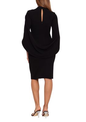 B & Adam Womens Knit Puff Sleeves Sheath Dress Black 2 : :  Clothing, Shoes & Accessories