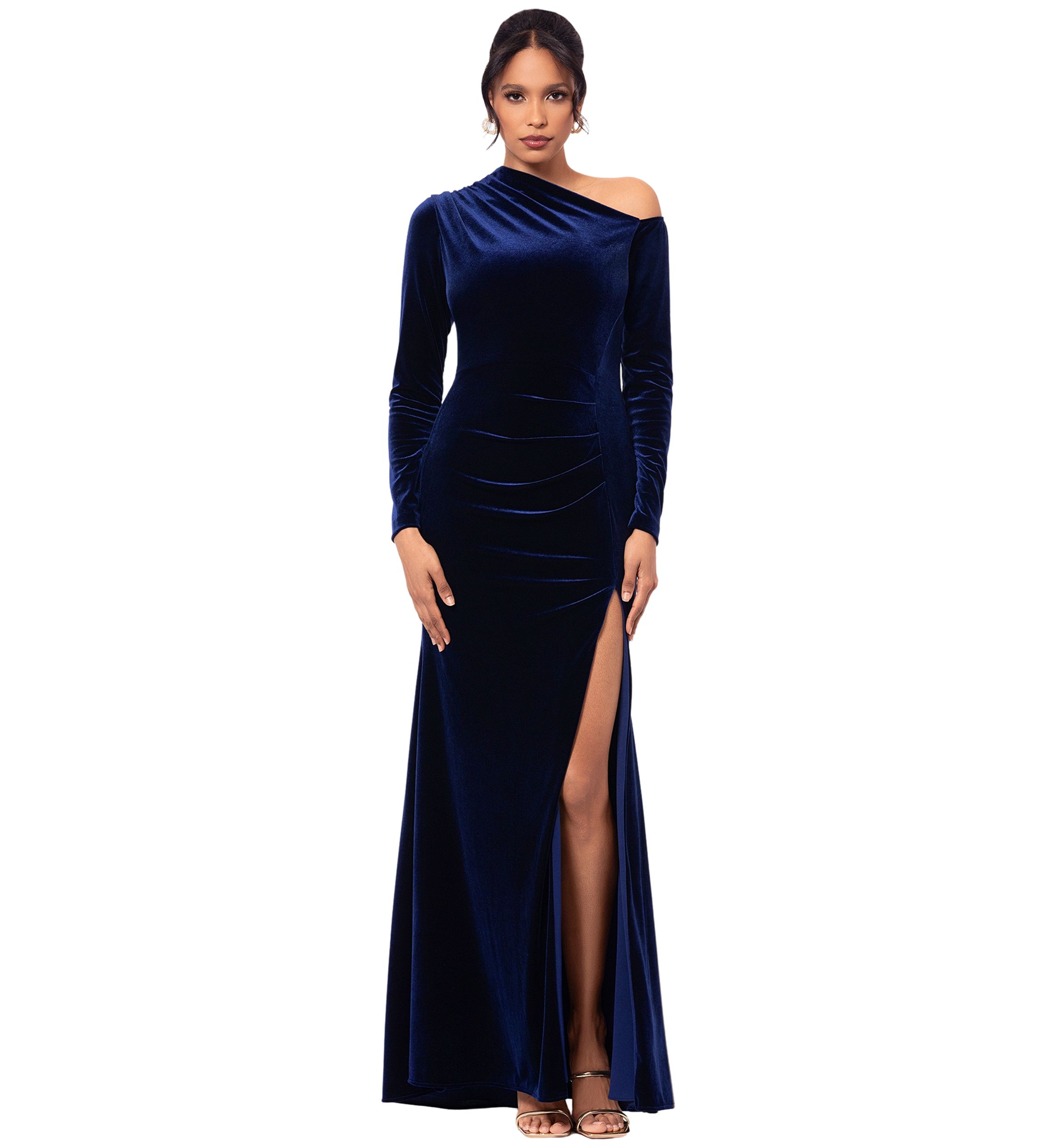 R&M Richards Women's Jacket Dress With Side Slit - Glitter & Rhinestone Evening Cocktail Dress - View #7