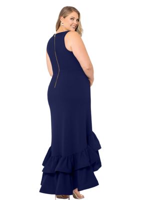 Women's Sleeveless Drape Cape Solid Gown