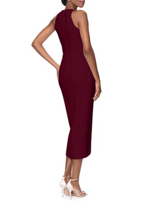 Women's Ruffle Solid Sheath Dress