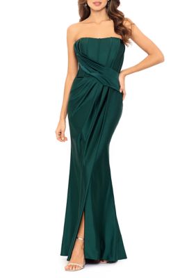 Betsy & Adam Women's Strapless Ruched Gown