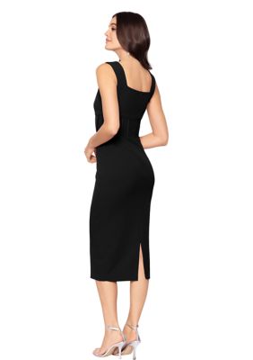 Sleeveless Square Neck Corset Midi Dress