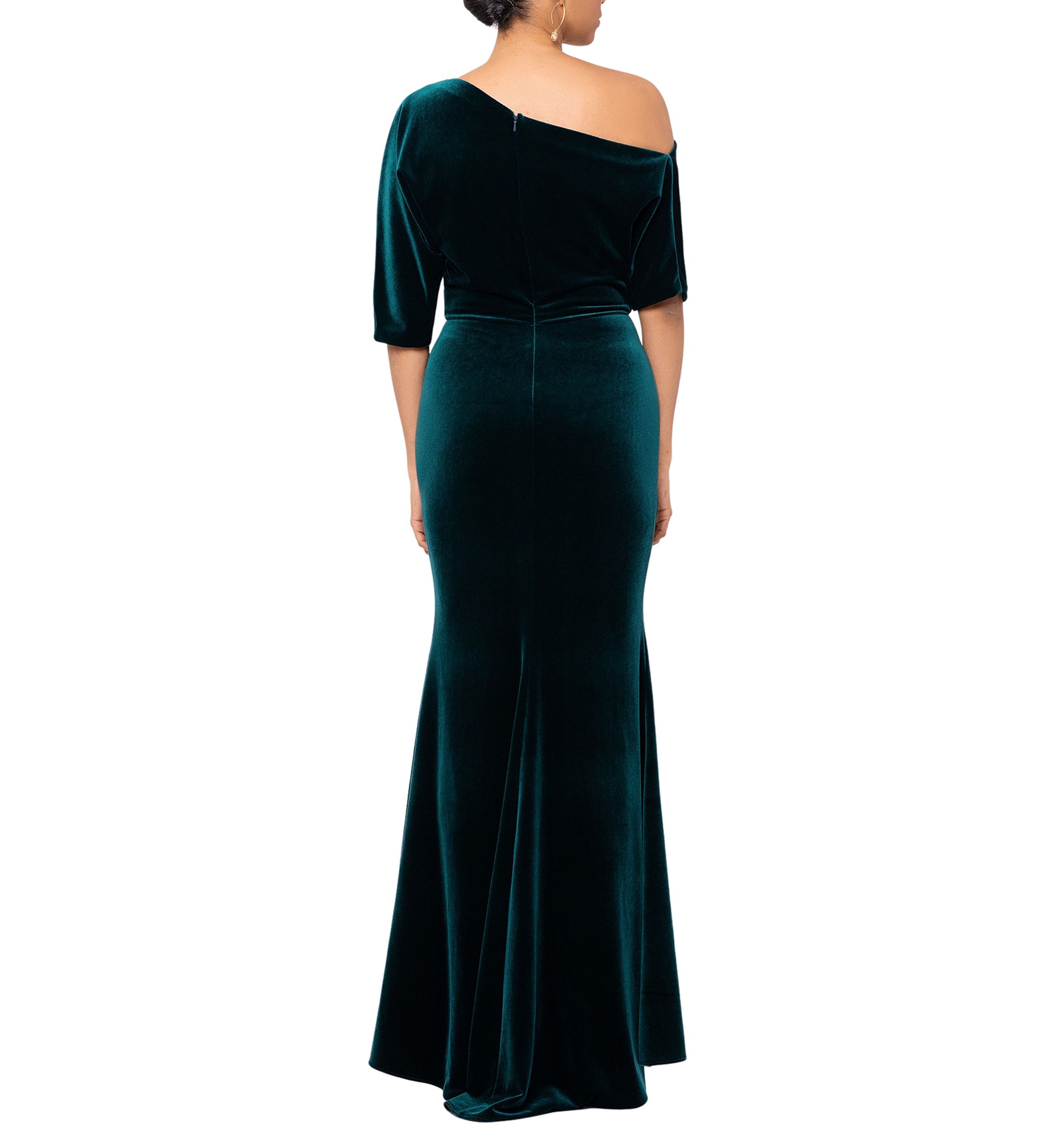 Womens Off the Shoulder Velvet Gown