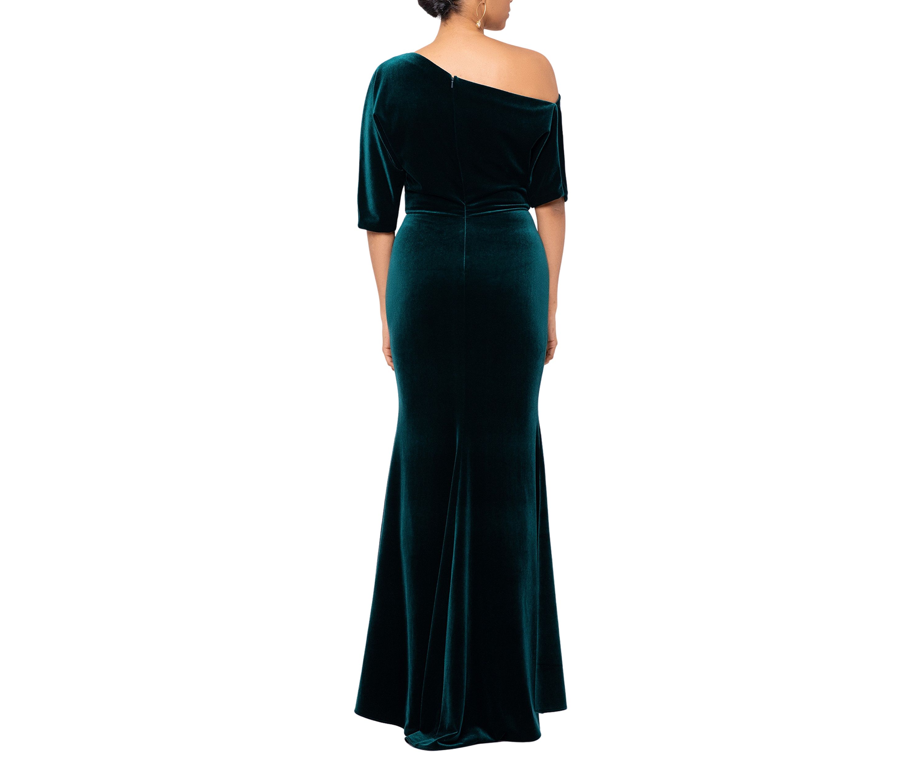Womens Off the Shoulder Velvet Gown