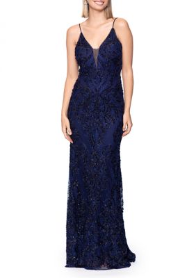 Betsy Adam Women's Sleeveless V-Neck Sequin Gown Belk