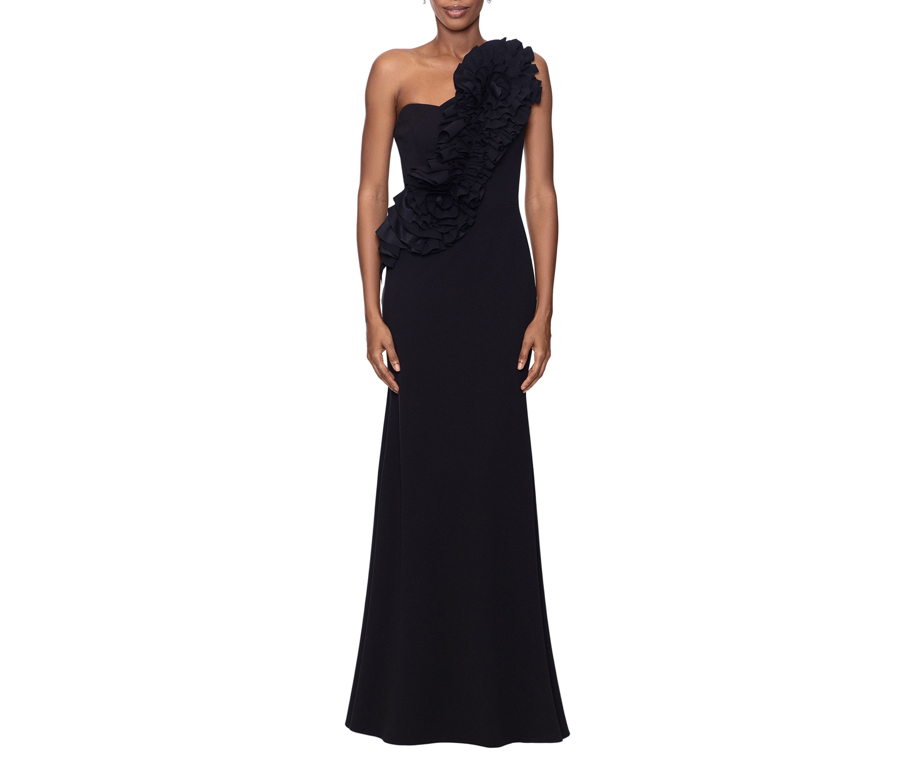 One Shoulder 3D Flower Dress main image 1