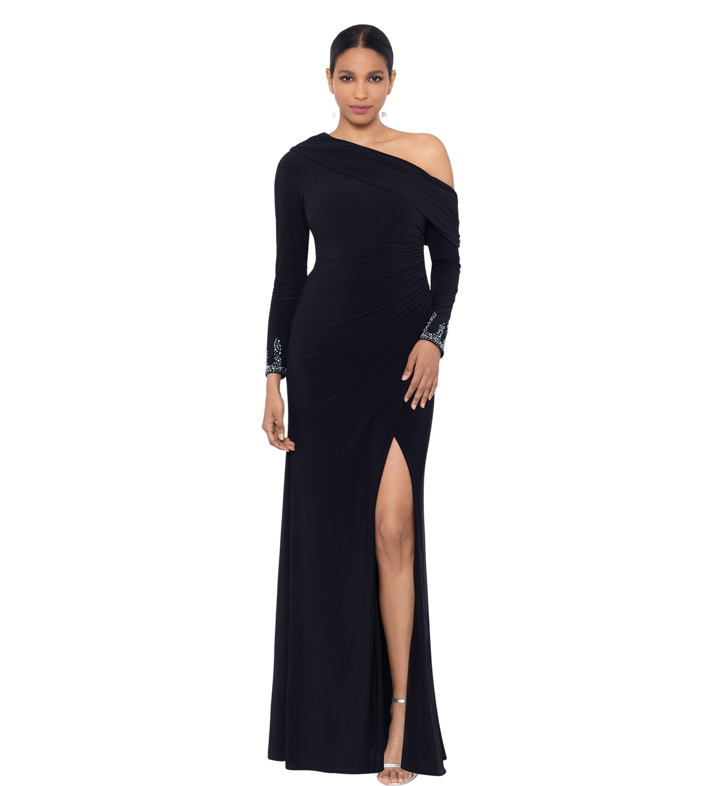 betsy adams black dress Lace Corset Gown/ Dress. Size 4 neckline and a draped skirt with a metallic floral print Shop Black Betsy & Adam