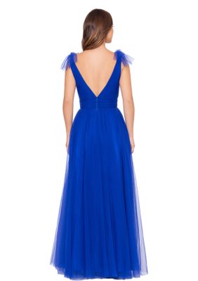 Women's V-Neck Illusion Tulle Gown