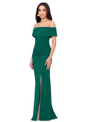 Women's Off the Shoulder Ruched Gown