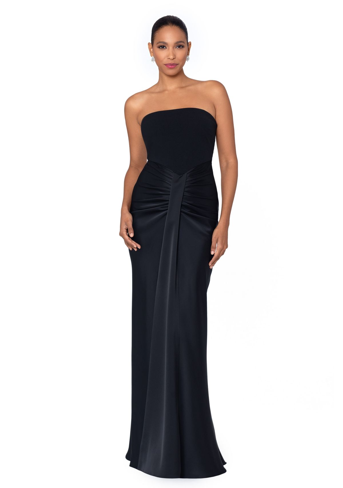 Womens Sleeveless Solid Satin Slim Gown